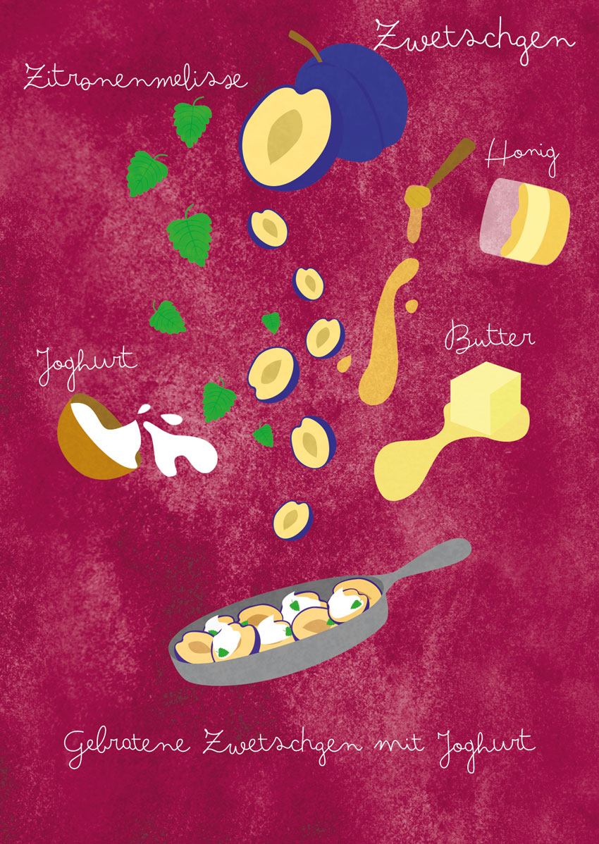 Illustration zum Rezept Gebratene Zwetschgen mit Joghurt